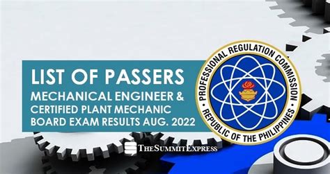 ME RESULTS: August 2022 Mechanical Engineering Board .